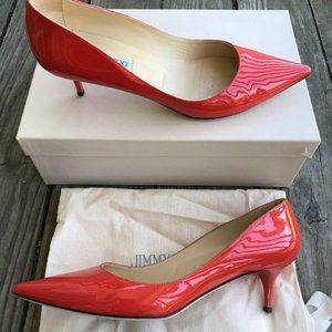 Jimmy Choo Tangerine Patent Leather Low Pumps Sz 9